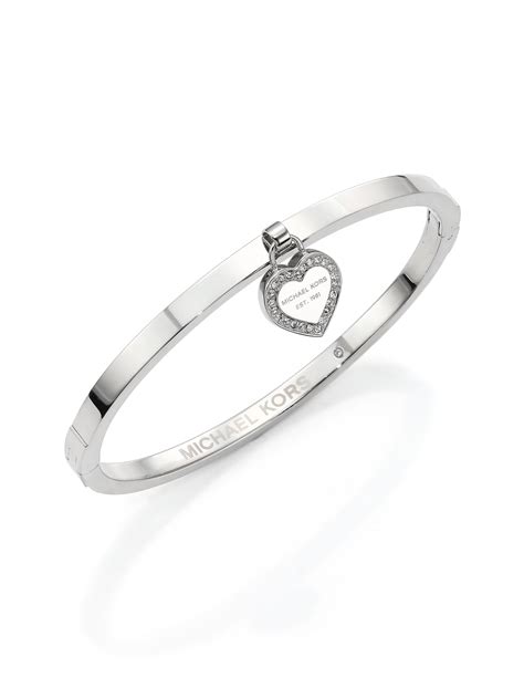 michael kors heart bracelet silvwr bangle|michael kors bracelet outlet.